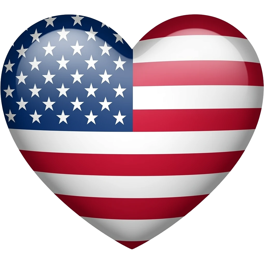 American flag heart emoji
