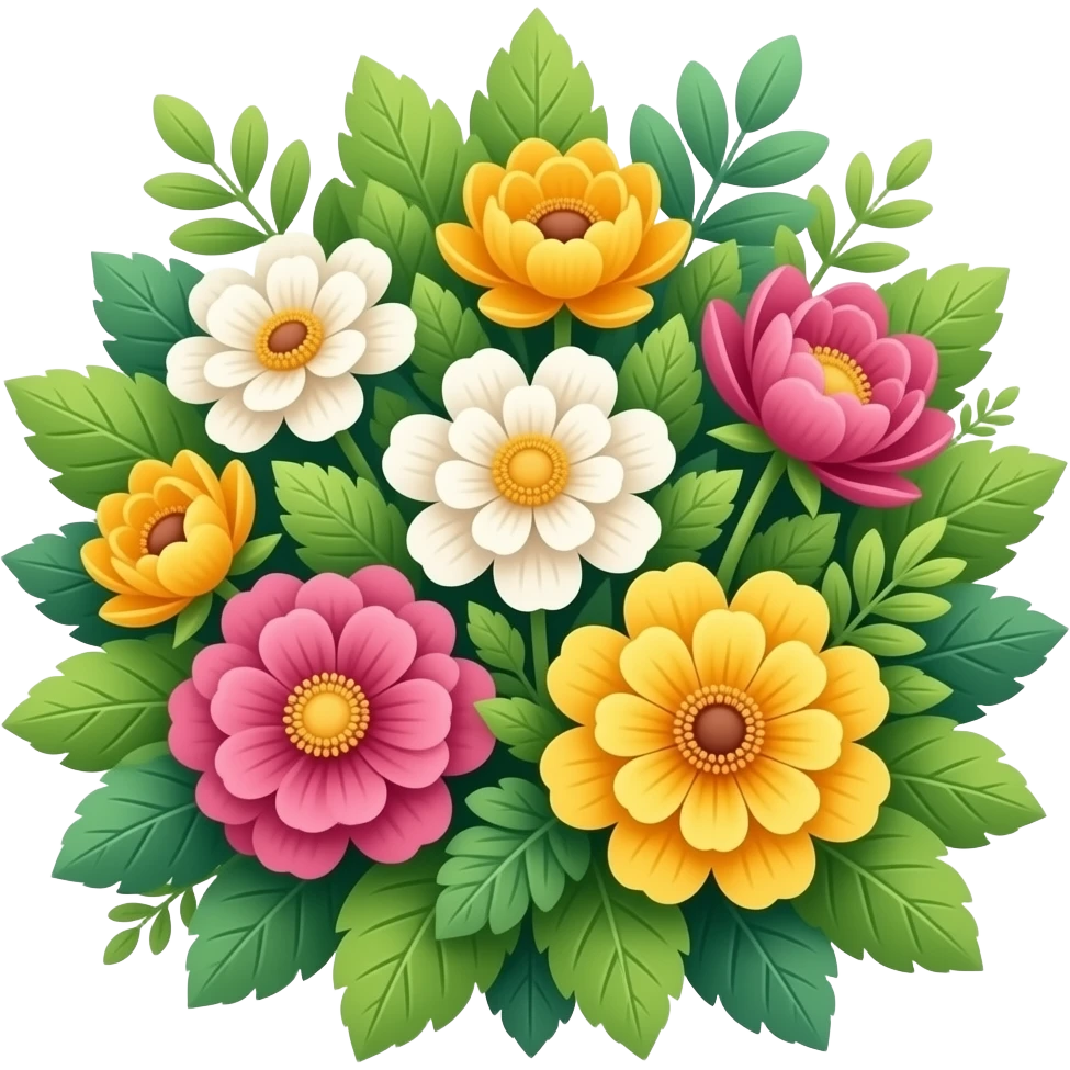 Greenery flowers emoji