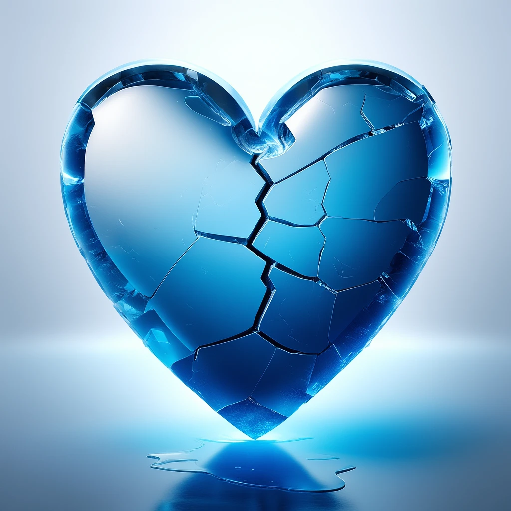 heart with a cracked ice effect emoji