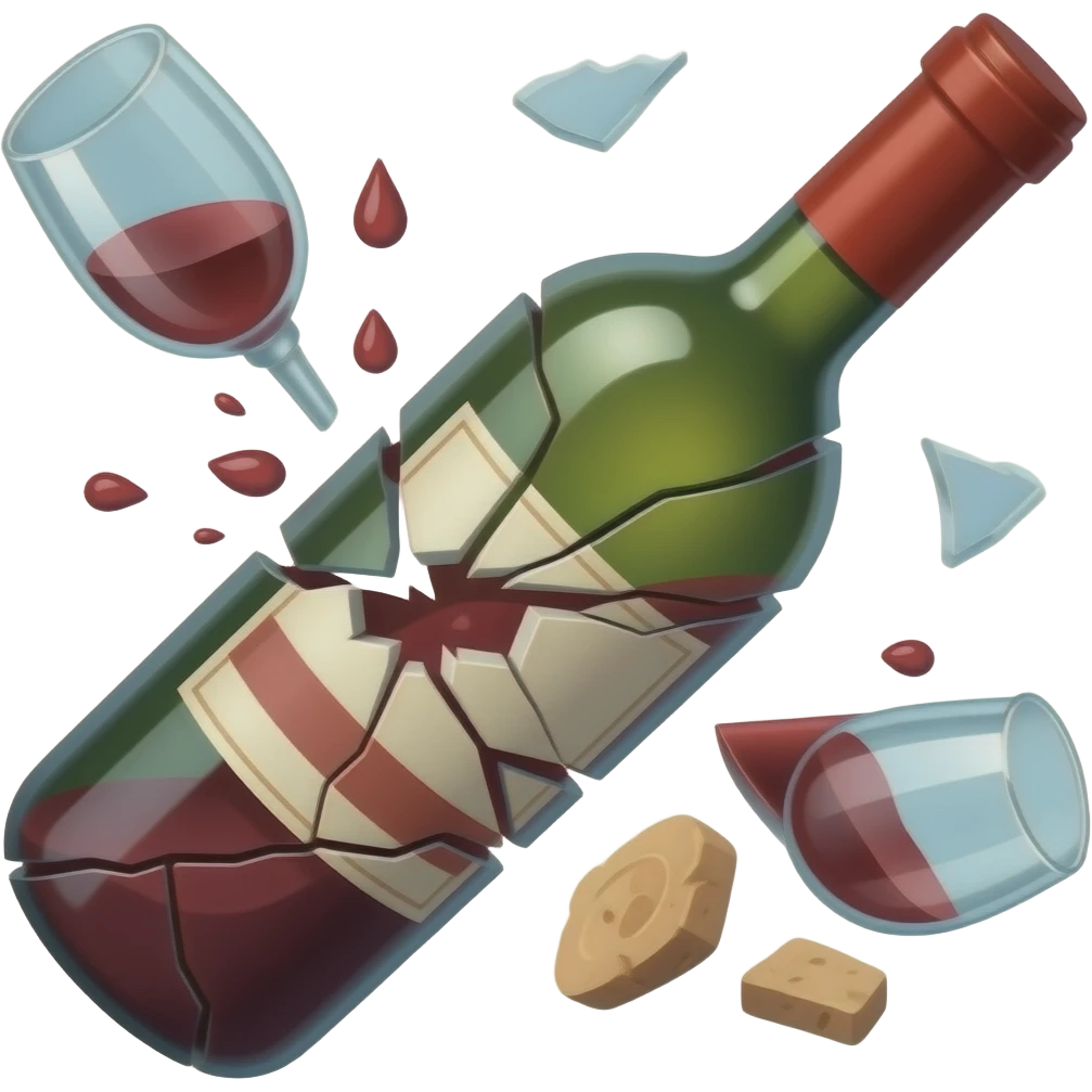 broken wine bottle emoji
