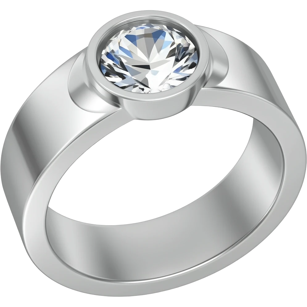 Mans silver wedding ring no jems emoji