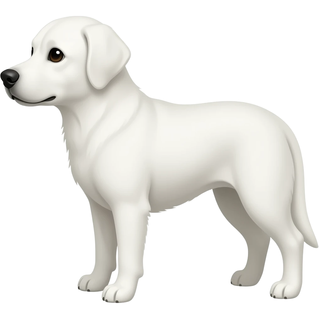 white dog facing left no color emoji