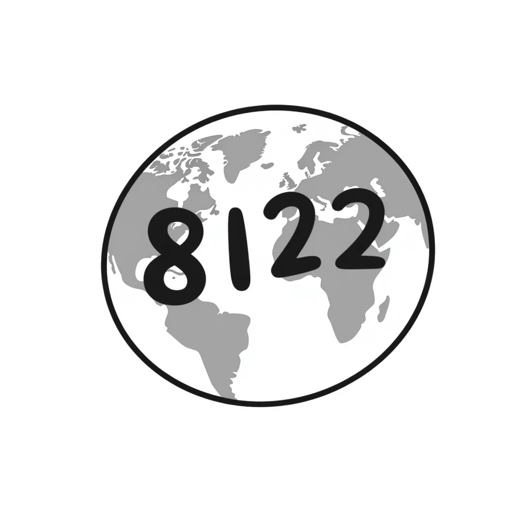 Earth globe with continents shaped like 812 and large, prominent "812" text label on the globe emoji
