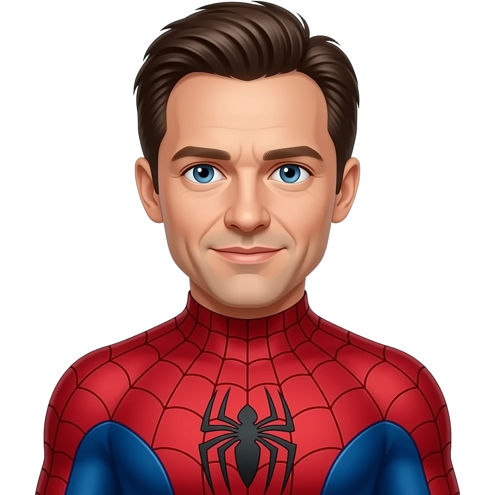 Tobey Maguire wearing a Spider-Man suit emoji