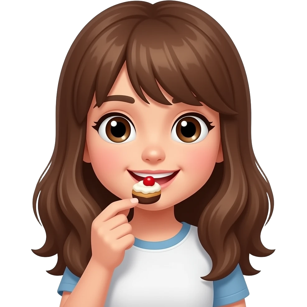Tatlı yiyen kız emoji