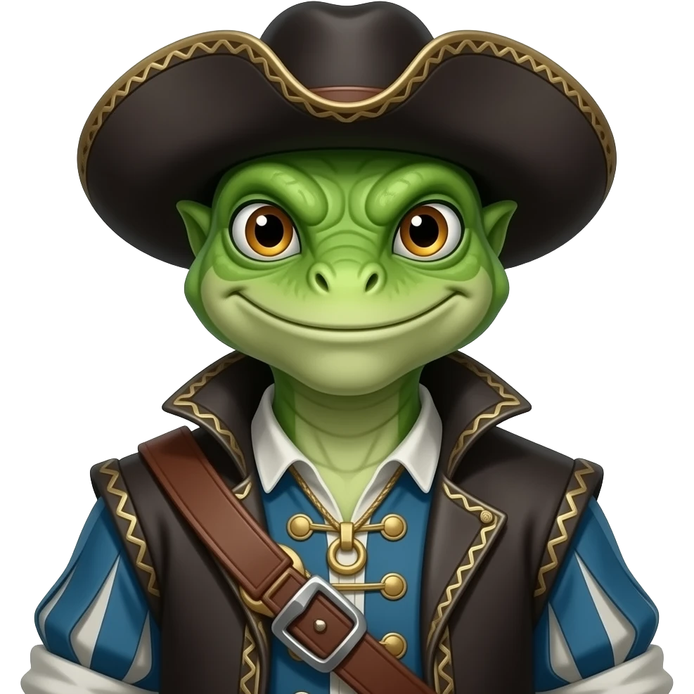 A lizard-man dressed in medieval outlaw outfit emoji