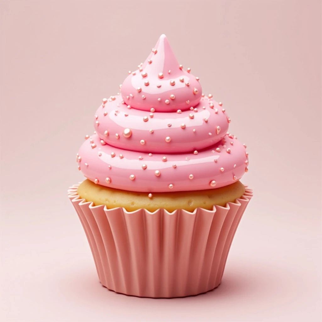 Cupcake with pink icing emoji