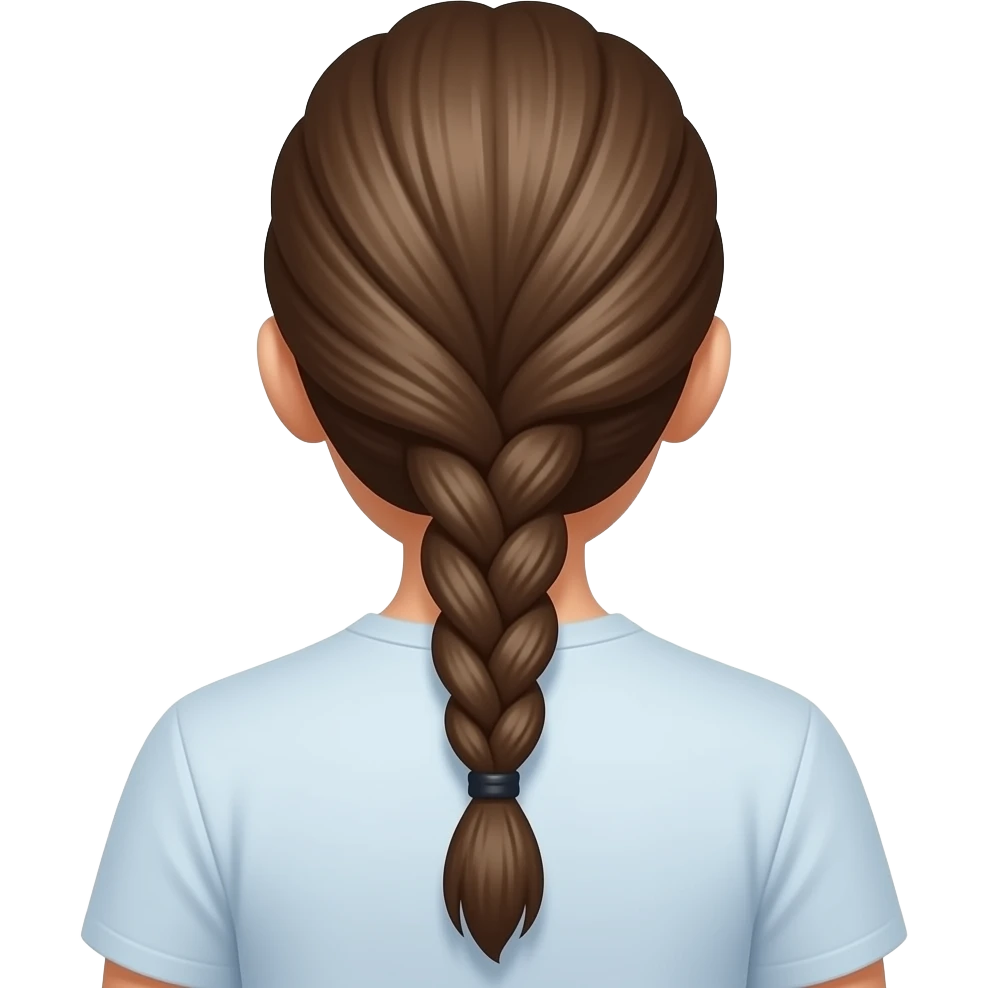 someone’s hair from the back, jus a plain long braid, no face showing, no shirt showing , no ears showing emoji