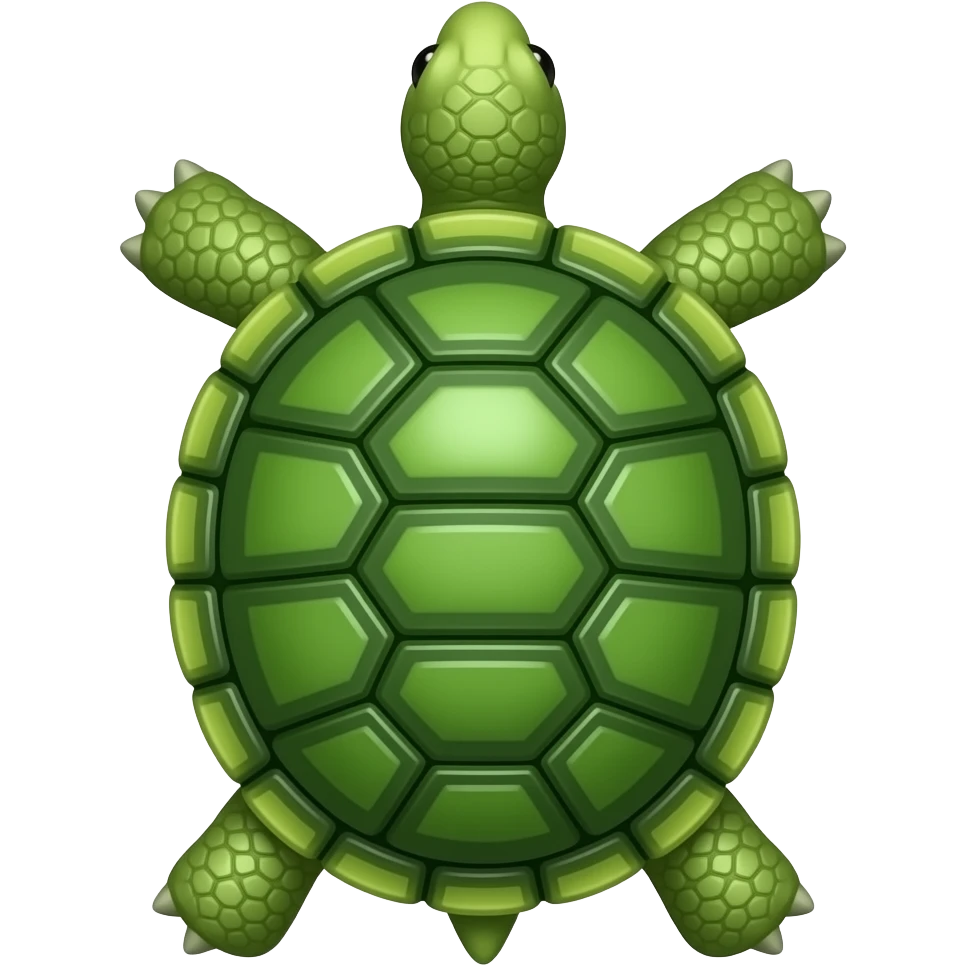a green tortoise shell without limbs and head as seen from above emoji