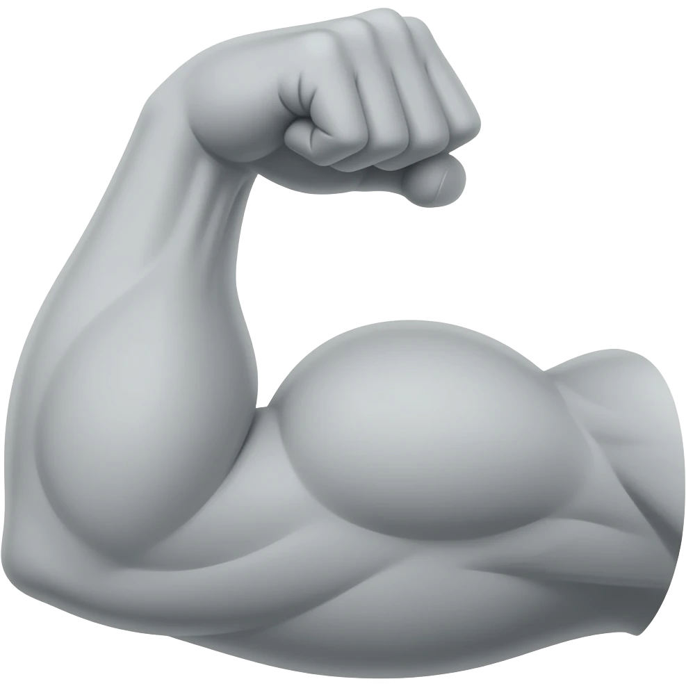 gray muscular arm - no background copy/paste emoji