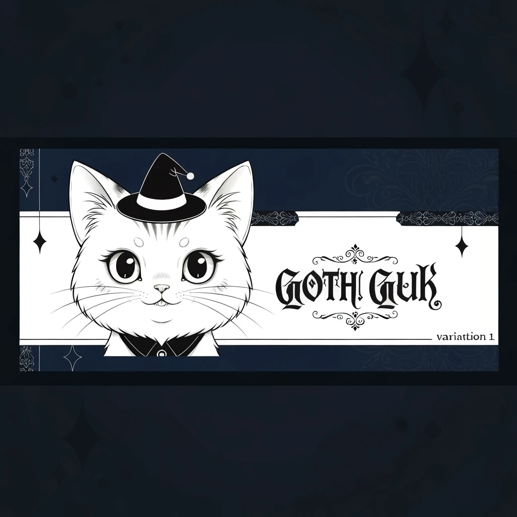 goth banner, cute, expressive, minimal, variation 1 emoji