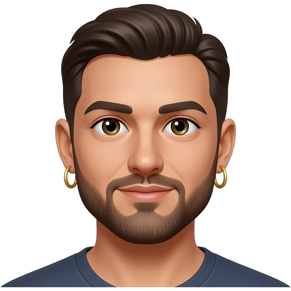Man wearing Hoop earrings emoji