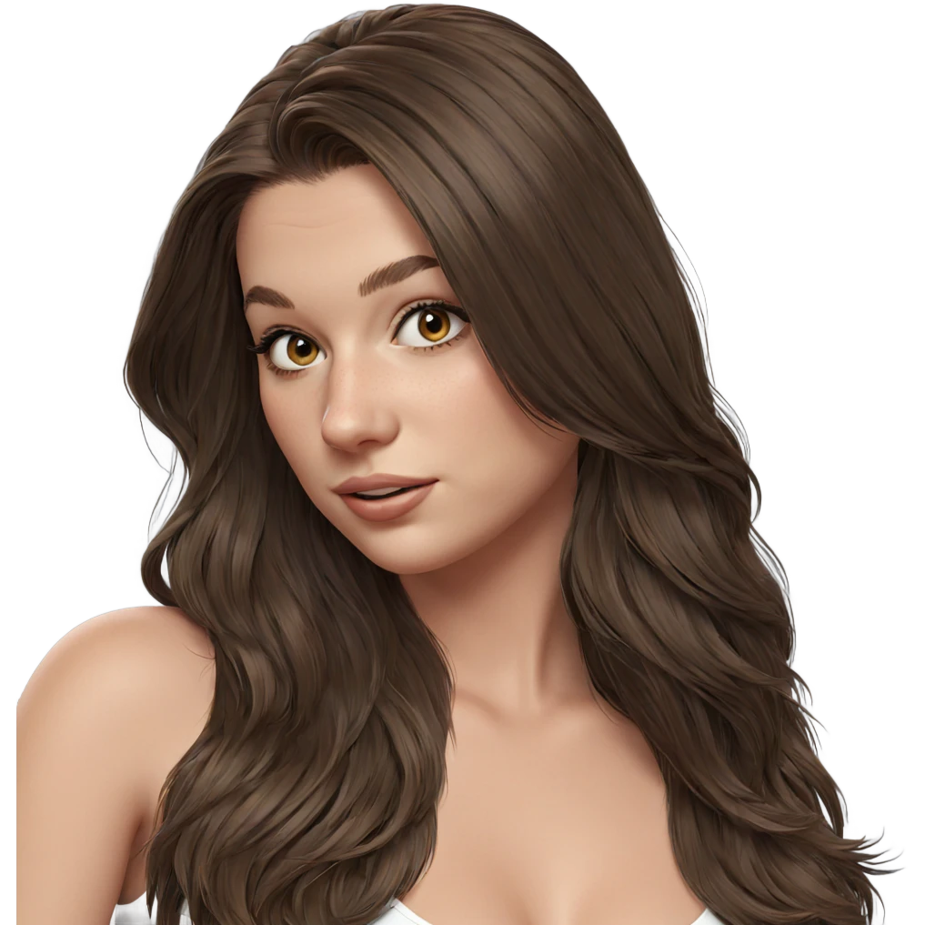 portrait of a girl with brown hair emoji