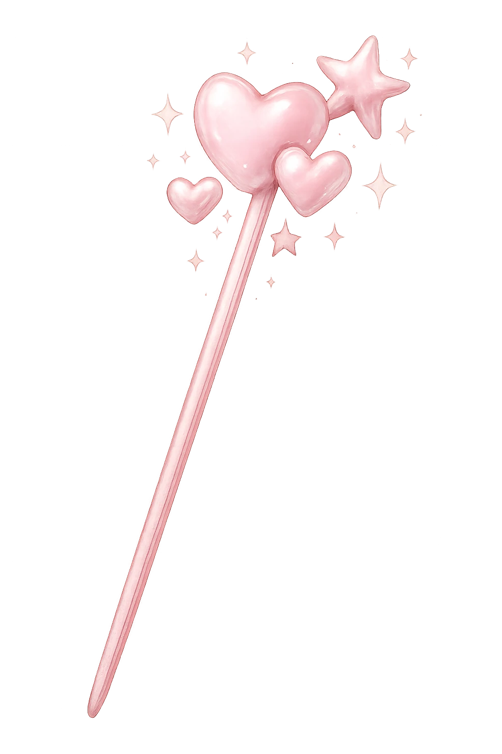 girly sparkling cute hair stick, no background emoji