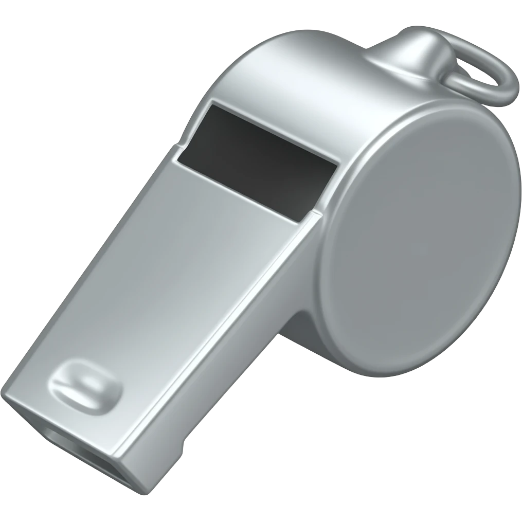 Whistle emoji in silver colour emoji