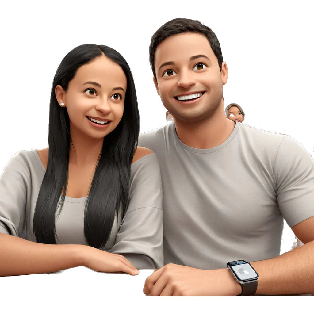 smiling friends indoors together emoji