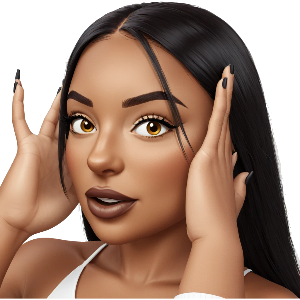 portrait of a dark-skinned girl emoji