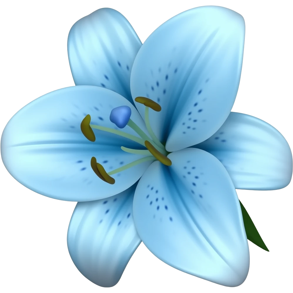 Flor azul más lirio emoji