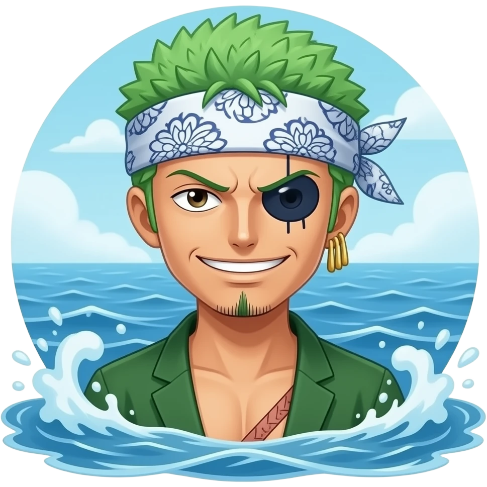 Zoro (three swords style) east blue with bandana emoji