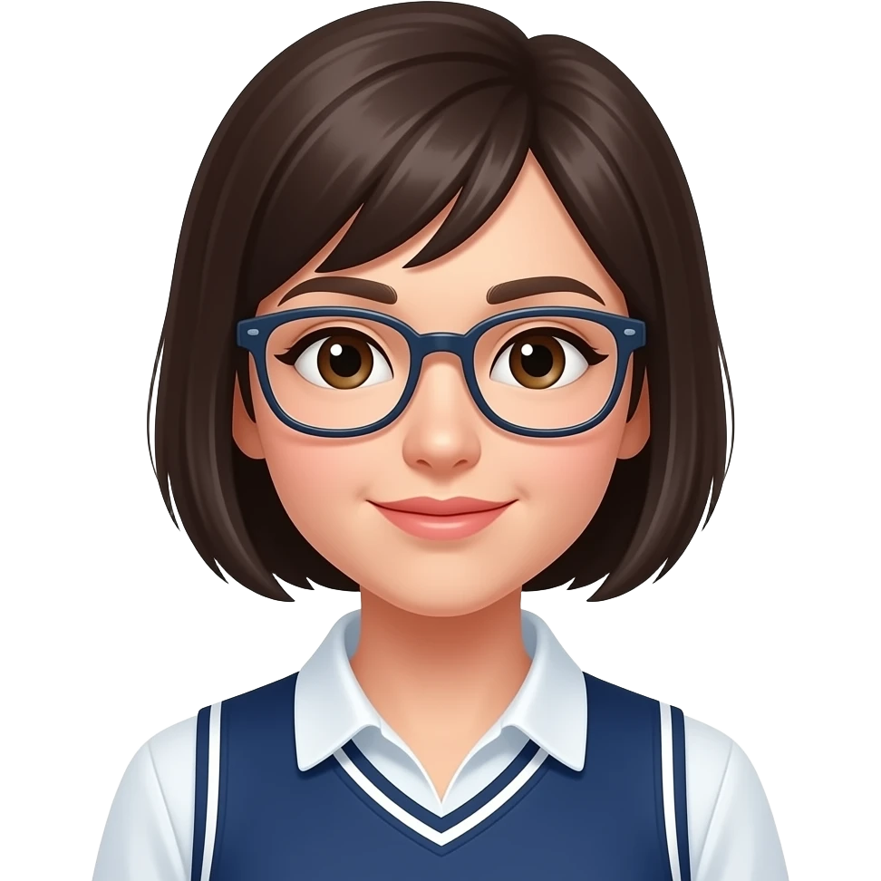 short hair physical education female teacher wear glasses emoji