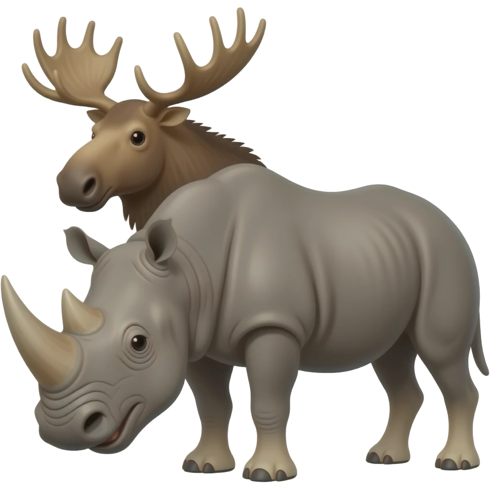 Cat and rhino and moose emoji