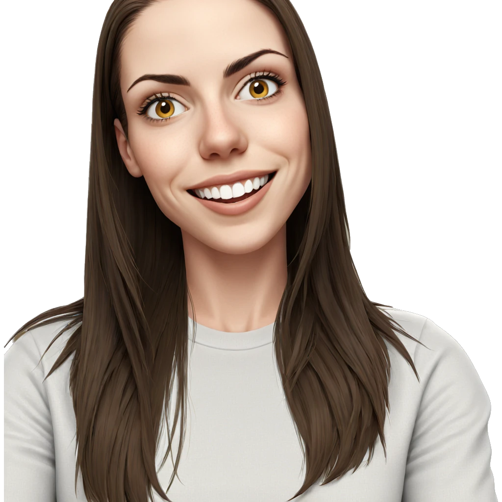 smiling girl with long hair emoji