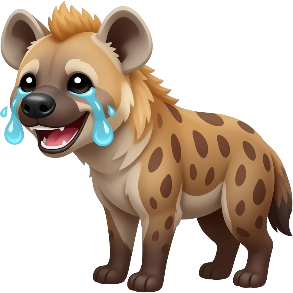 Hyena laughing tears emoji