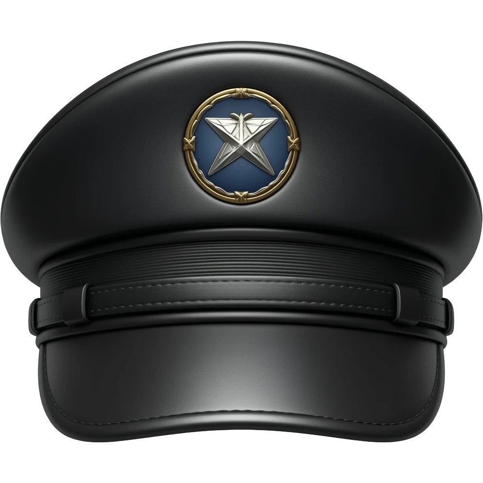 Black leather Dommy Kepi hat emoji