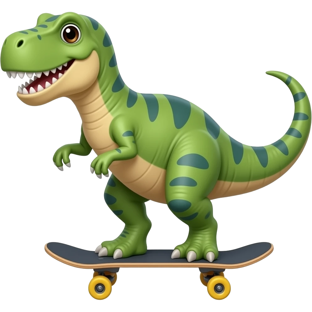 Dinosaur on a skateboard emoji