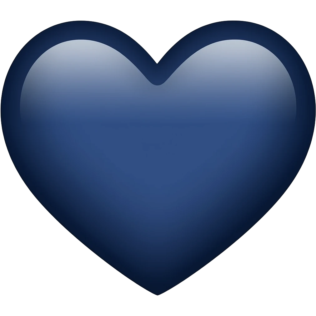 Navy blue heart emoji