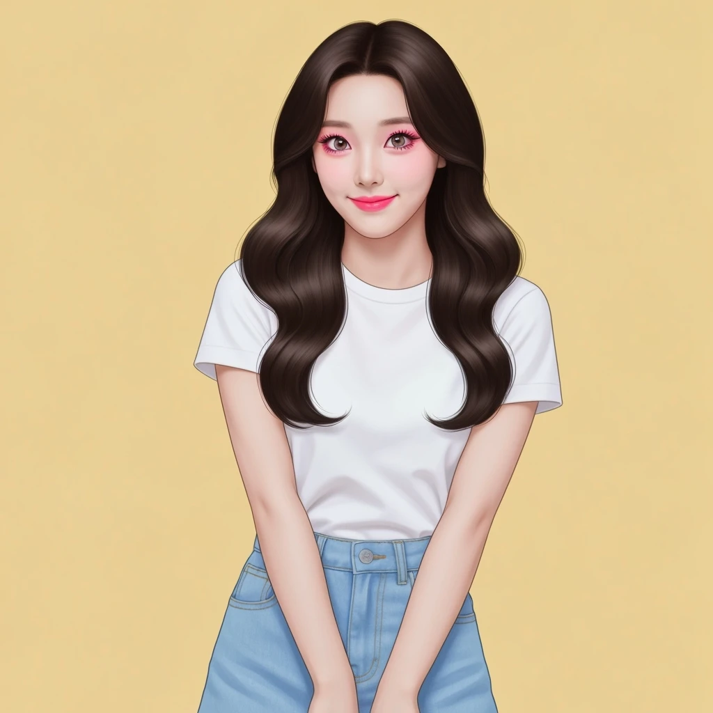 kpop girl, cute, expressive, minimal emoji