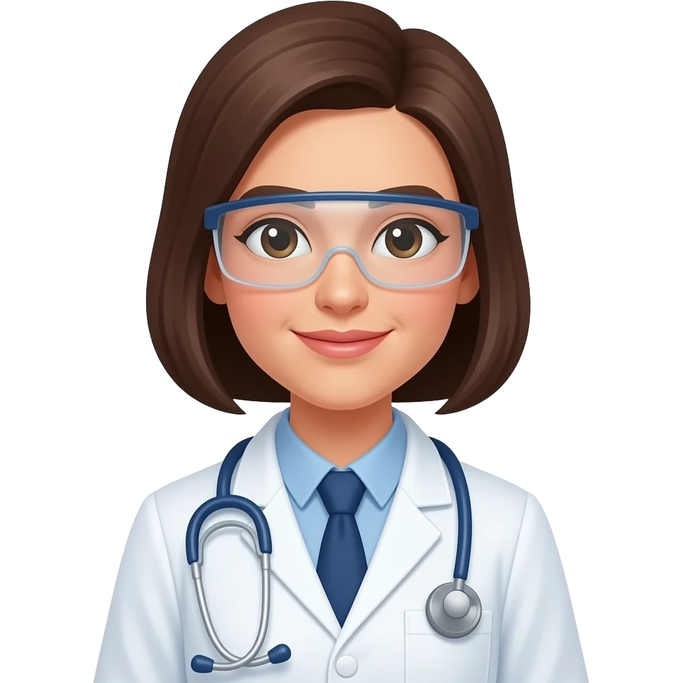 a woman scientist in a lab coat emoji