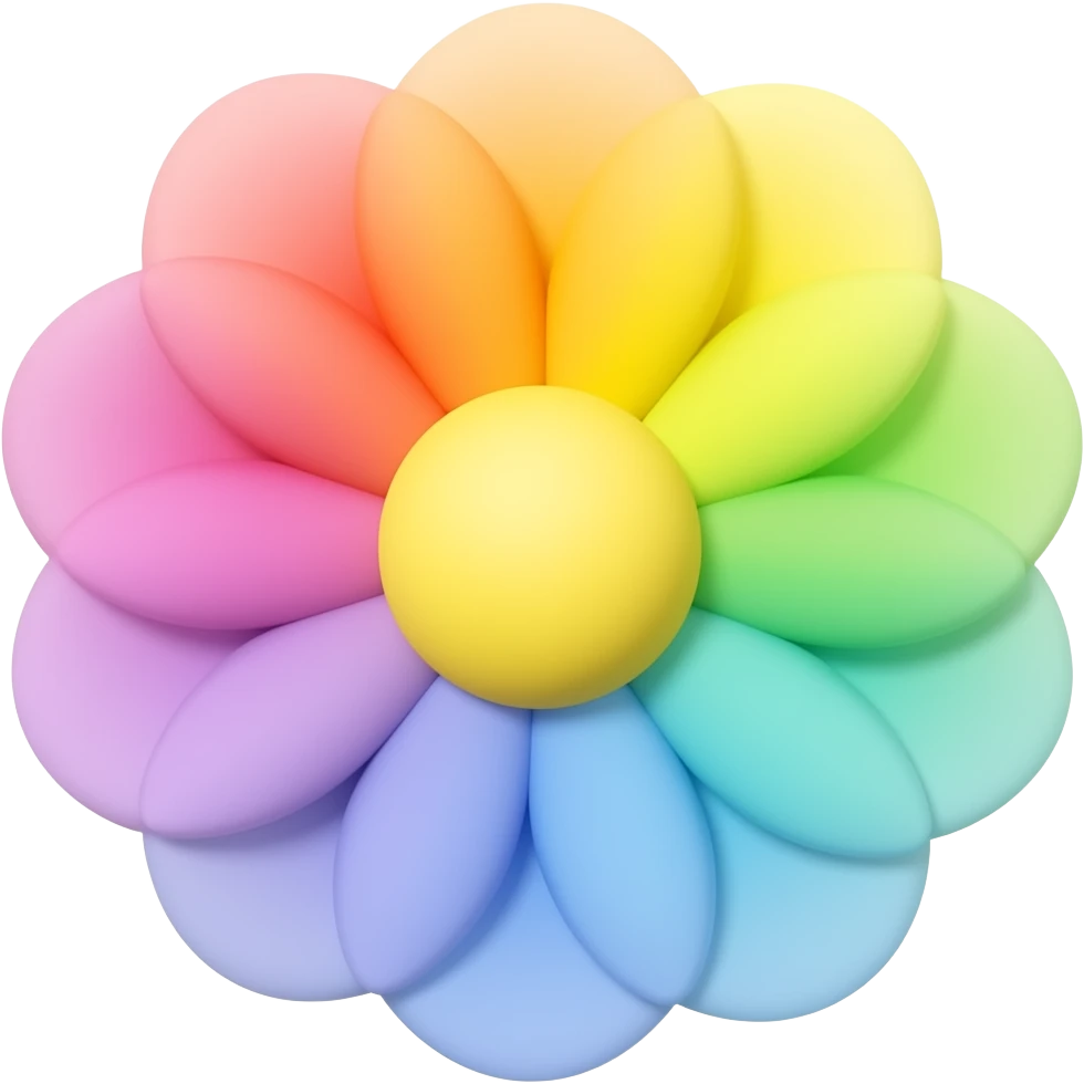 Flower rainbow pastel emoji