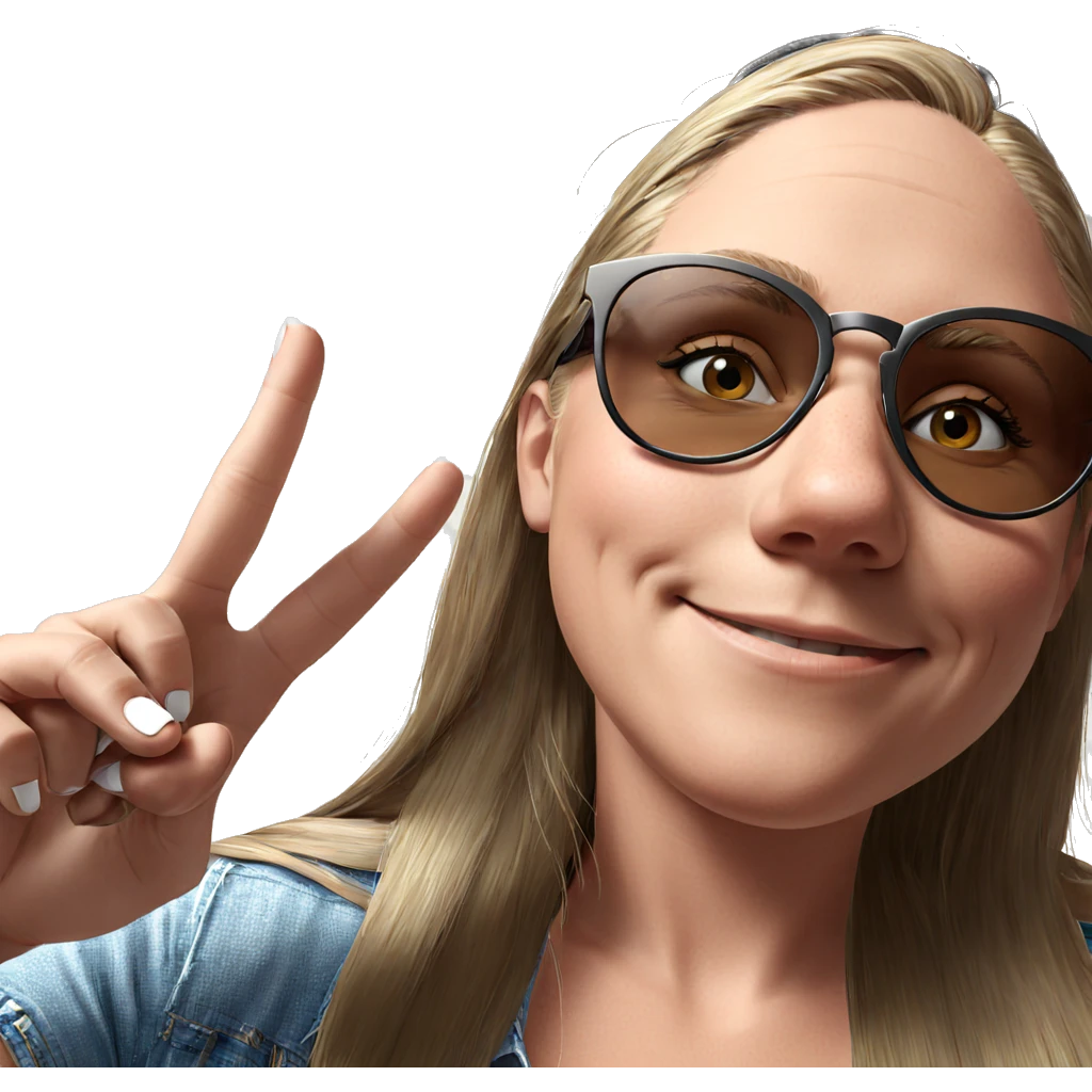 smiling girl in sunglasses emoji