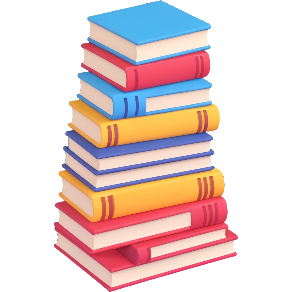 a huge pile of books emoji