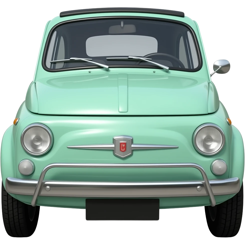 mint green fiat 500 vintage 1957 emoji