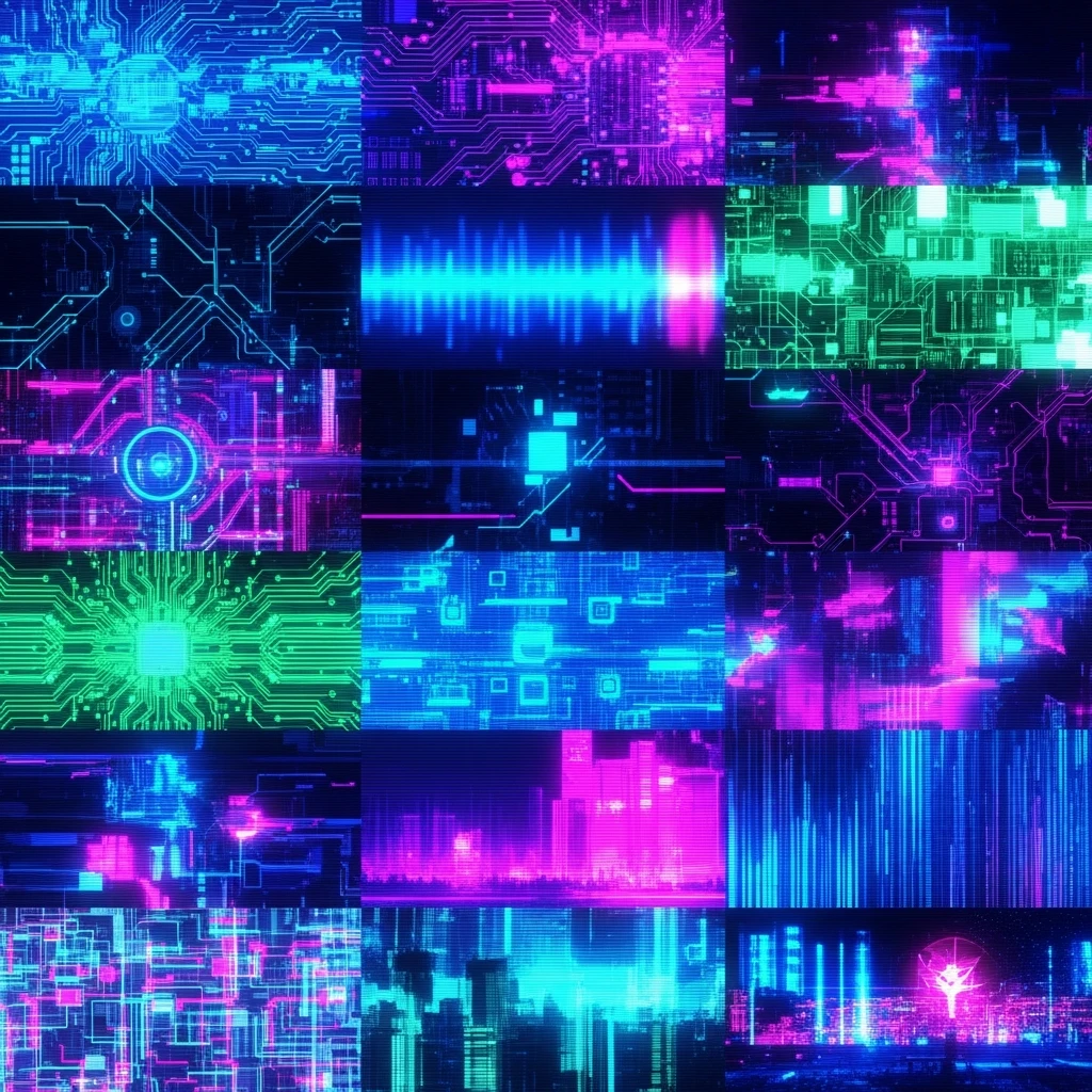 cyberwave glitch digital microscanner projection of these images but featuring no people, cyber hologram, abstract, experimental glitchy brutalist graphicwave,  style of anime emoji