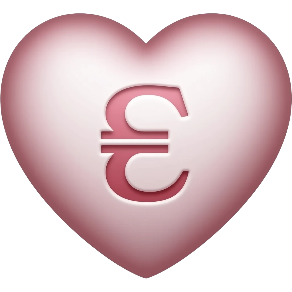 A heart symbol with the letter Æ in it emoji