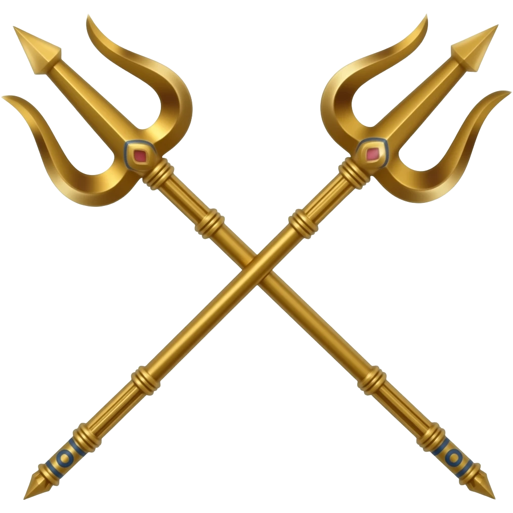 Trishul  with long rod full emoji stright emoji