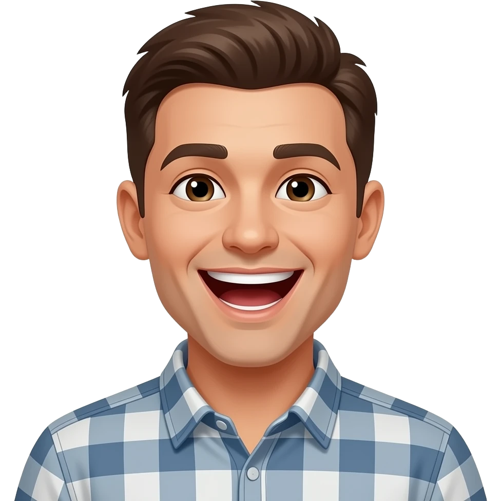 Faça ele dando gargalhada emoji