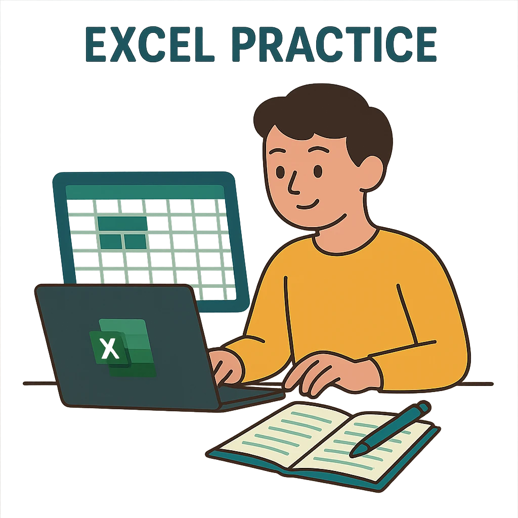 flat design style Excel practice emoji