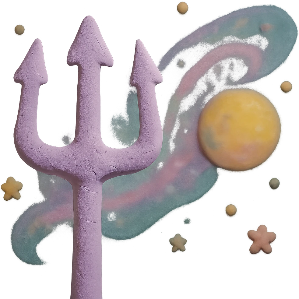space trident with pastel cosmic effects emoji