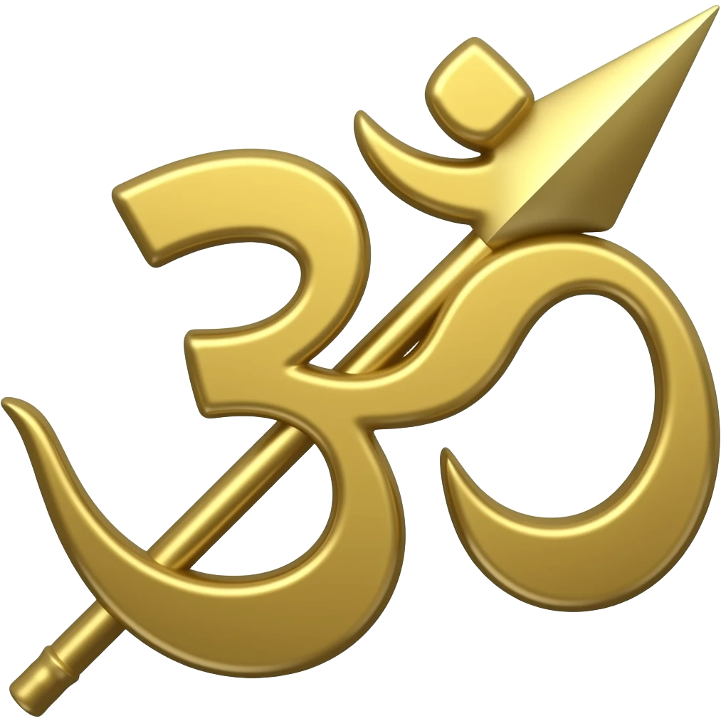 Gold spear with Tamil om emoji