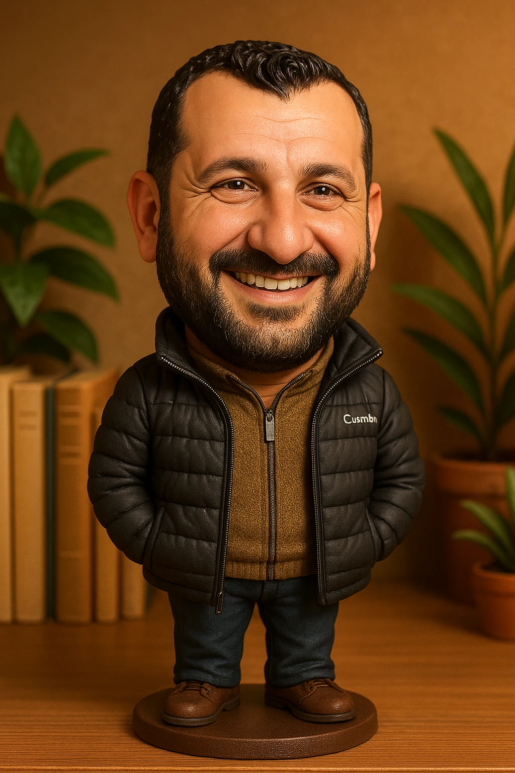 Create a bobblehead with the reference. emoji