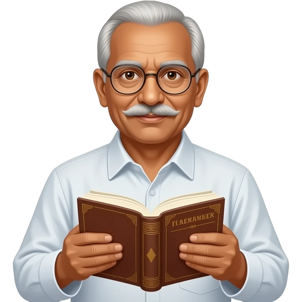 Dr Babasaheb Ambedkar with a book in hands and looking 40-45 year old emoji