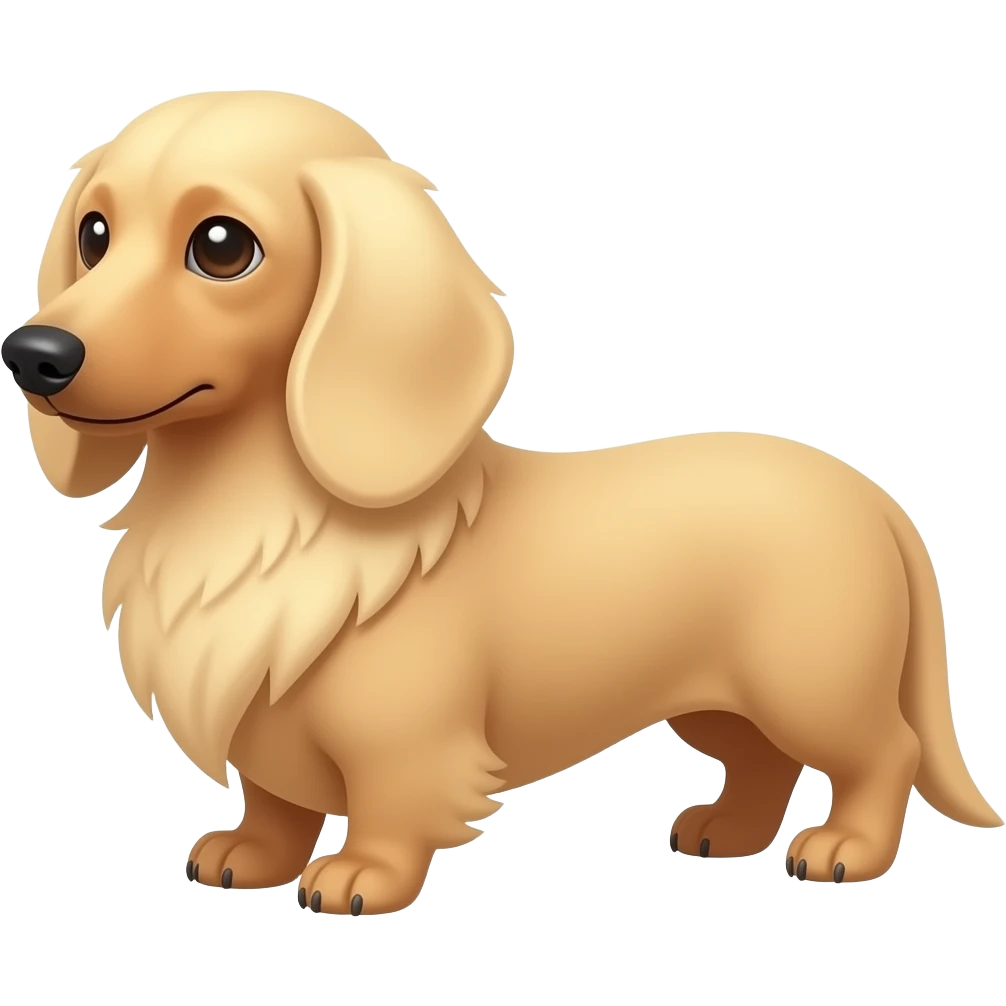 Long hair cream color dachshund emoji