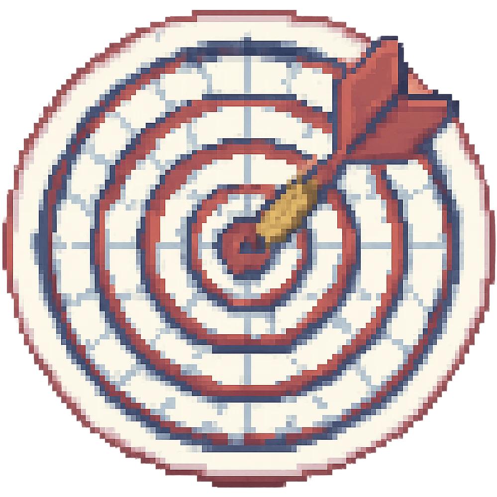 Add a dart in the bullseye of the target. Keep the style consistent with the original image and maintain the transparent background. emoji
