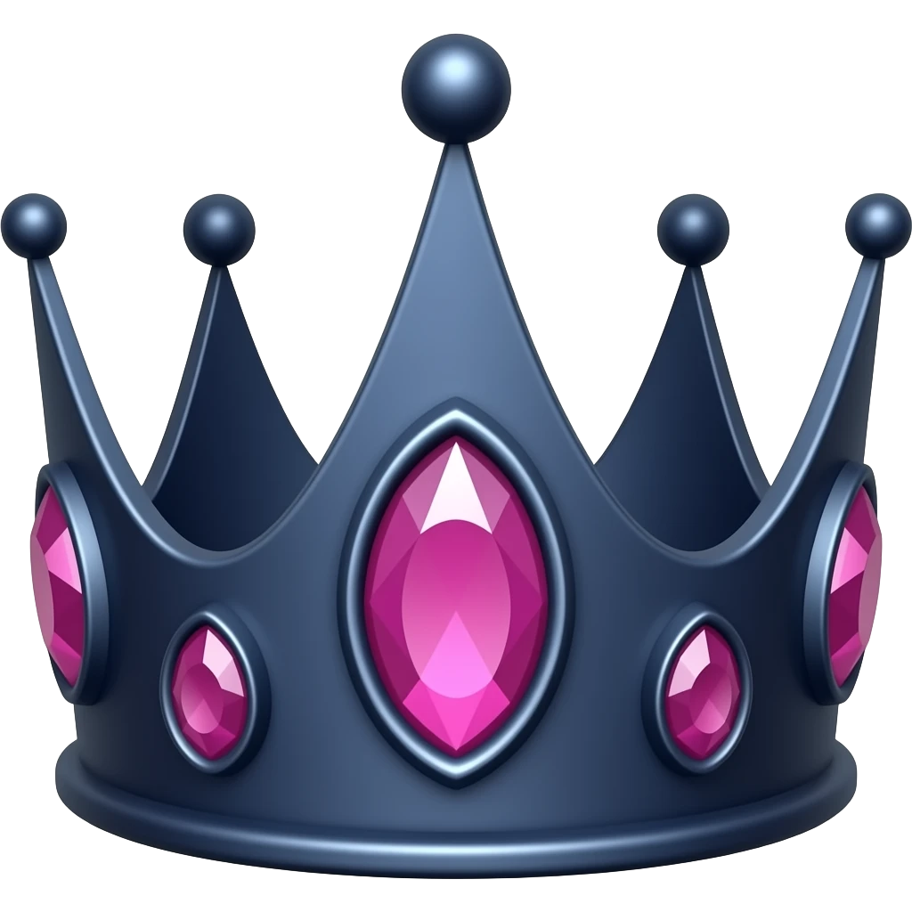 dark blue crown with pink gems emoji