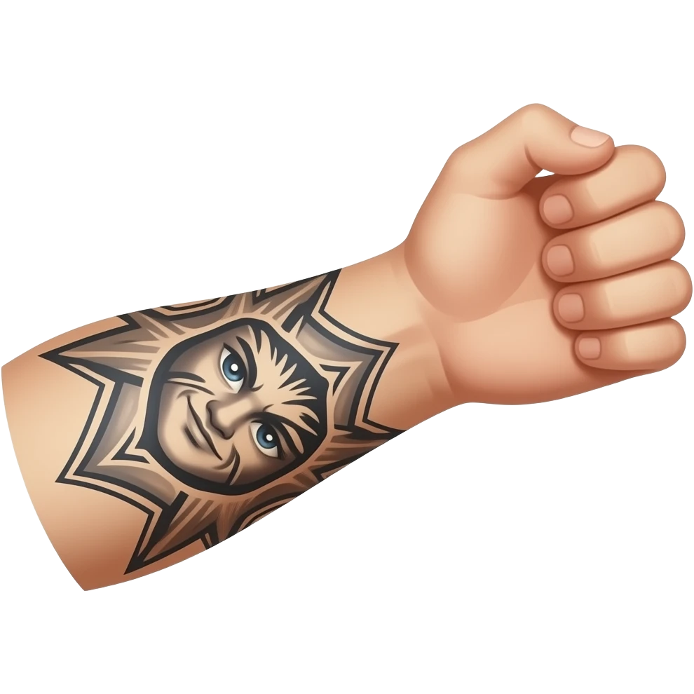 Tatuaje imperfecto borroso ante brazo emoji