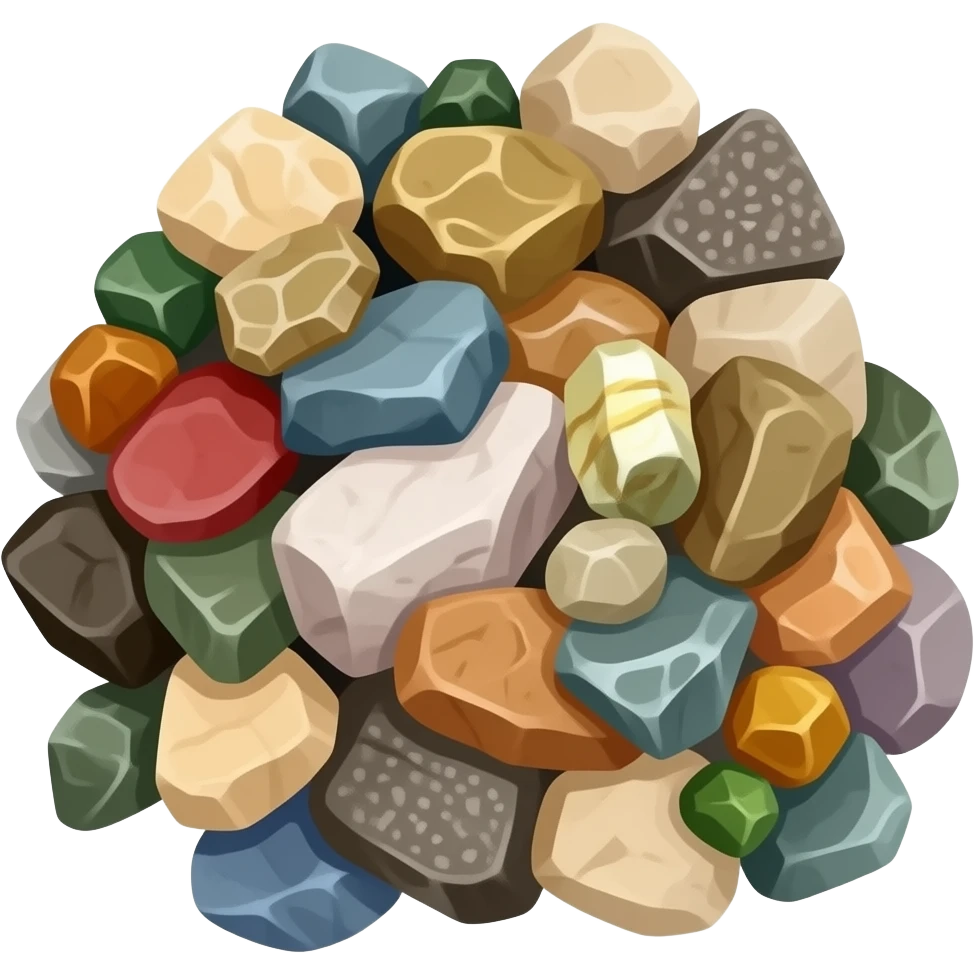 small pile of different ore and stones emoji